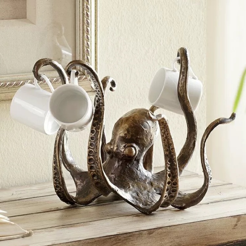 Aquarium Decor - 1 st Octopus Sculptuur Bekerhouder, Octopus