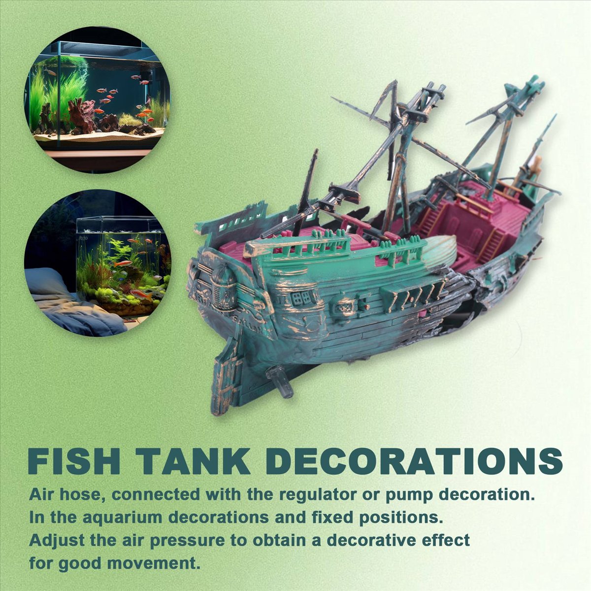 Aquarium Decor - 【ABFS】Groot Aquarium Schipwreck Decor Boot Plastic