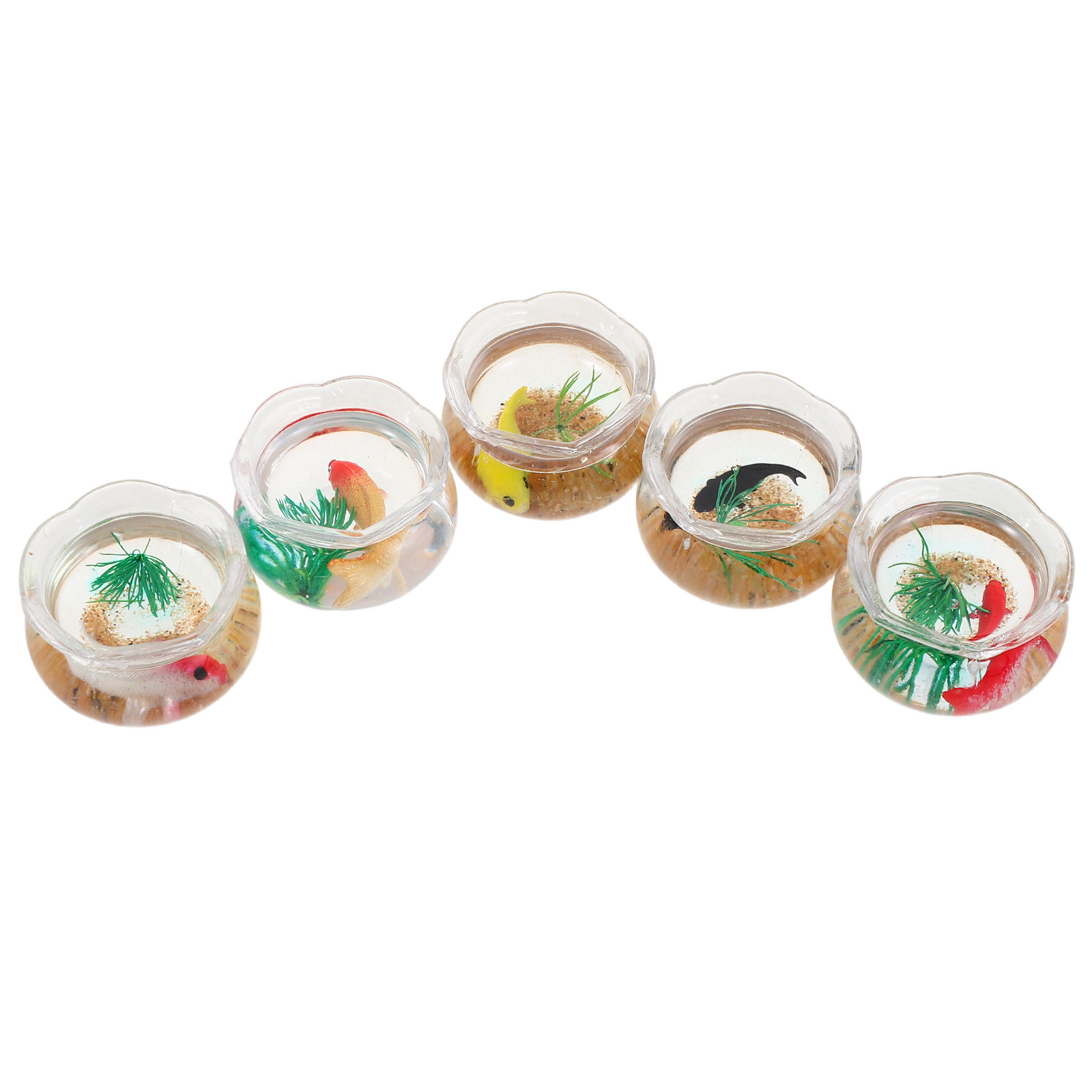 Aquarium Plants - 5 stuks mini-viskommen, realistische koi-aquarium, kleine