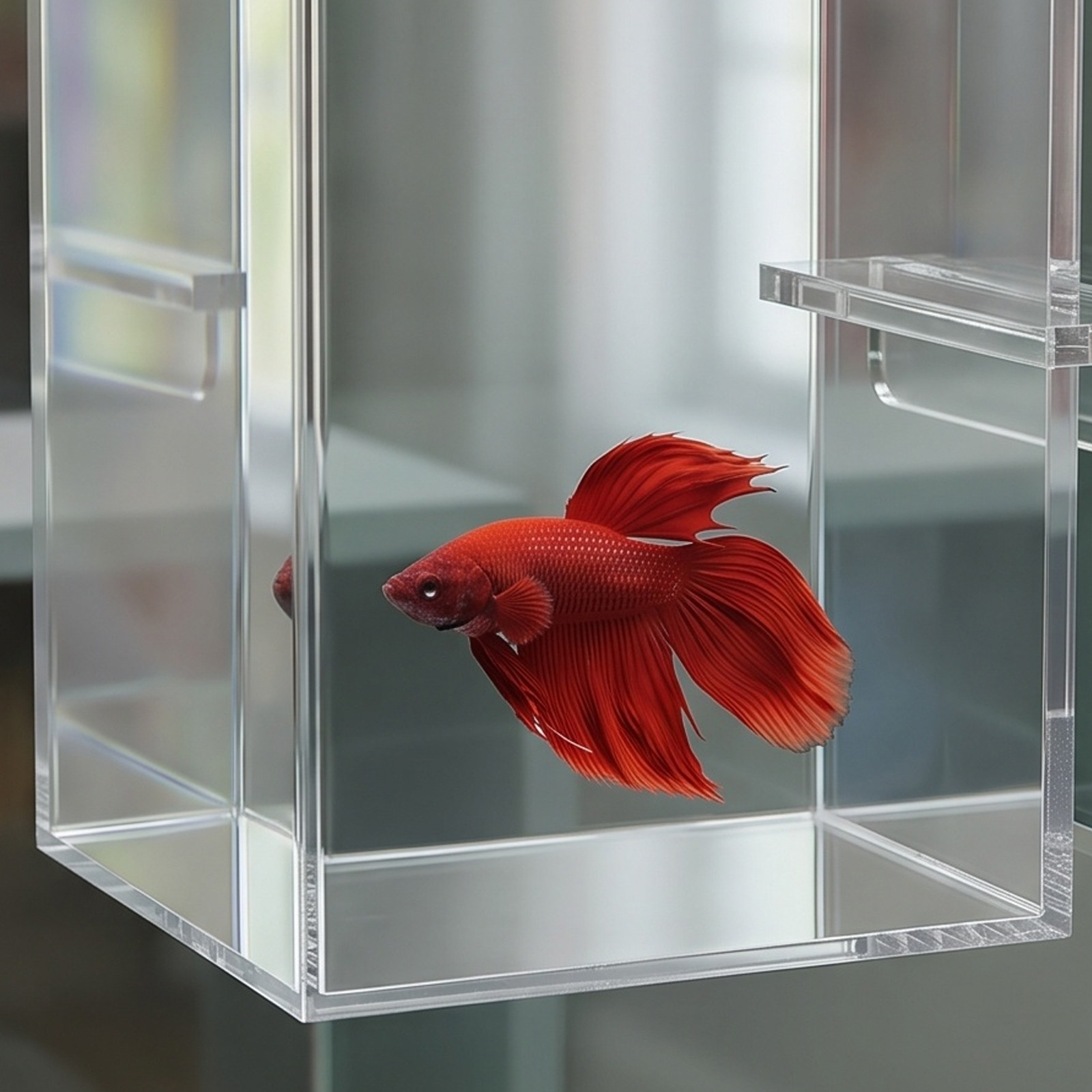 Negatieve druk, zwevend aquari - Betta Fish Tank recensie en prijs