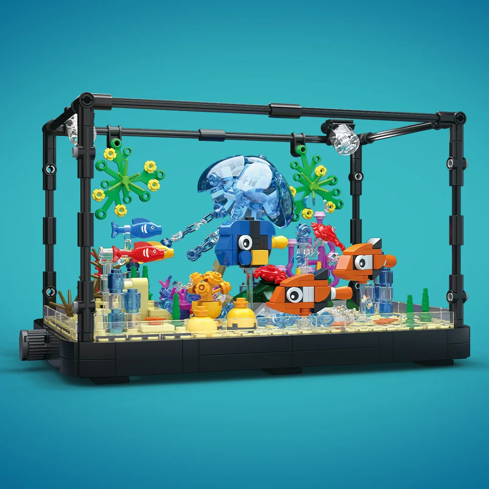 Aquarium bouwsteenset met lich - Fish Aquarium Home recensie en prijs