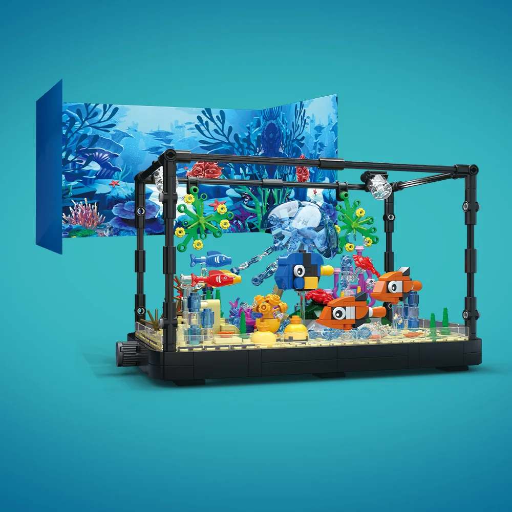 Aquarium bouwsteenset met lich - Fish Aquarium Home recensie en prijs